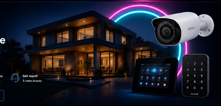 Maison moderne équipée en sécurité électronique